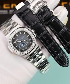 Đồng hồ Patek Philippe Nautilus 5722G Rep 11 đính đá baguette nhà máy PPF 40mm (2)