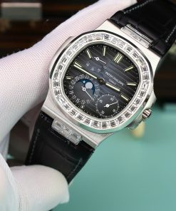 Đồng hồ Patek Philippe Nautilus 5724G Replica 11 đính đá baguette nhà máy PPF 40mm (2)