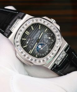 Đồng hồ Patek Philippe Nautilus 5724G Replica 11 đính đá baguette nhà máy PPF 40mm (2)