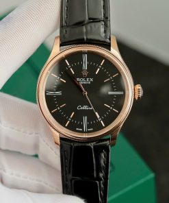 Đồng hồ Rolex Cellini 50505 Replica máy Thụy Sỹ màu đen 39mm (1)