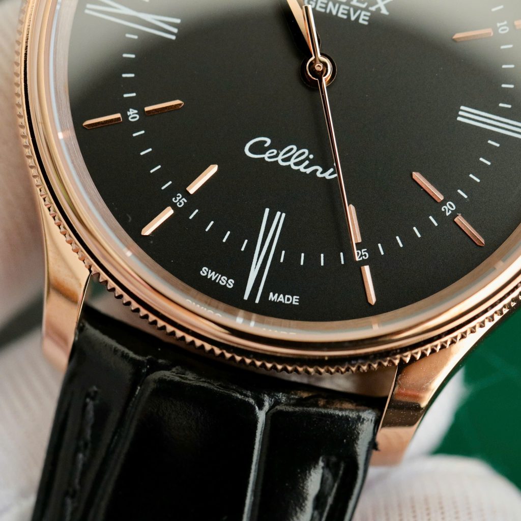 Đồng hồ Rolex Cellini 50505 Replica máy Thụy Sỹ màu đen 39mm (1)