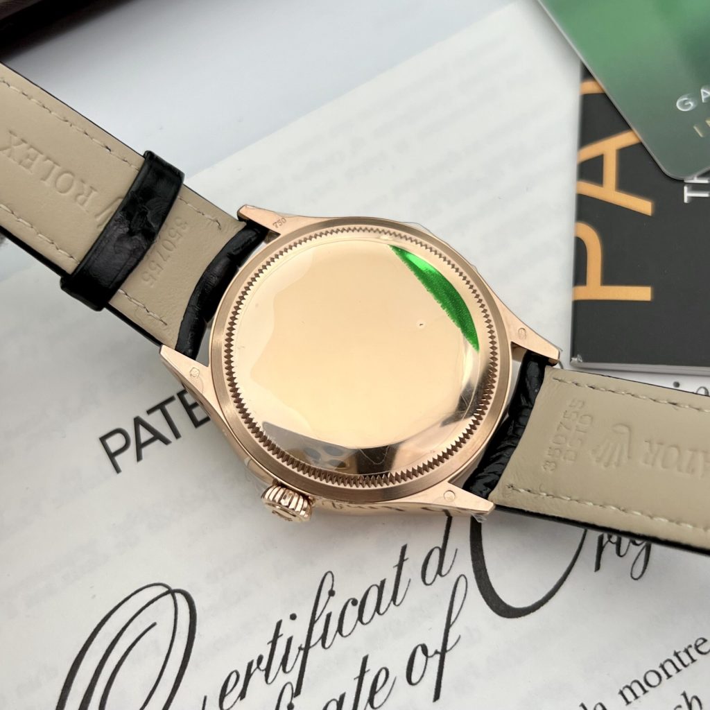 Đồng hồ Rolex Cellini Dual Time Replica cao cấp nhất màu đen 39mm (6)