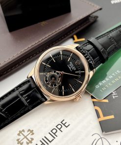 Đồng hồ Rolex Cellini Dual Time Replica cao cấp nhất màu đen 39mm (6)