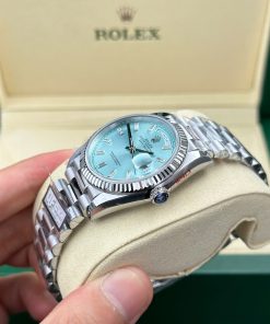 Đồng hồ Rolex Day-Date 128236 Rep 11 cao cấp mặt xanh băng 158gram QF factory 36mm (7)