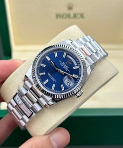 Đồng hồ Rolex Day-Date 128236 Replica 11 mặt xanh blue 158gram QF factory 36mm (2)