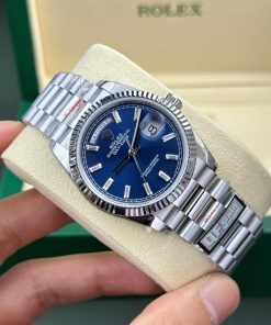 Đồng hồ Rolex Day-Date 128236 Replica 11 mặt xanh blue 158gram QF factory 36mm (2)