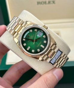 Đồng hồ Rolex Day-Date 128238 mặt xanh ombre 158gram Rep 11 nhà máy QF 36mm (1)