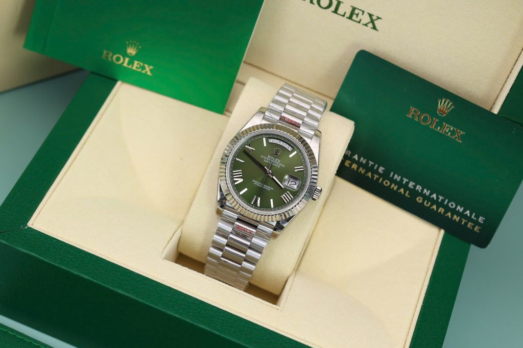 Đồng hồ Rolex Day-Date 228236 Chế Tác mặt xanh lá cây trọng lượng 175gram GM factory 40mm (7)