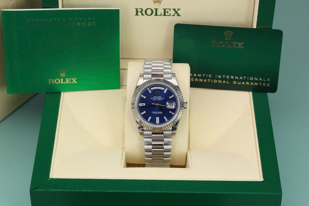 Đồng hồ Rolex Day-Date 228236 Rep 11 mặt xanh blue trọng lượng 175gram GM factory 40mm (2)