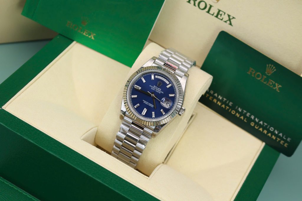 Đồng hồ Rolex Day-Date 228236 Rep 11 mặt xanh blue trọng lượng 175gram GM factory 40mm (2)