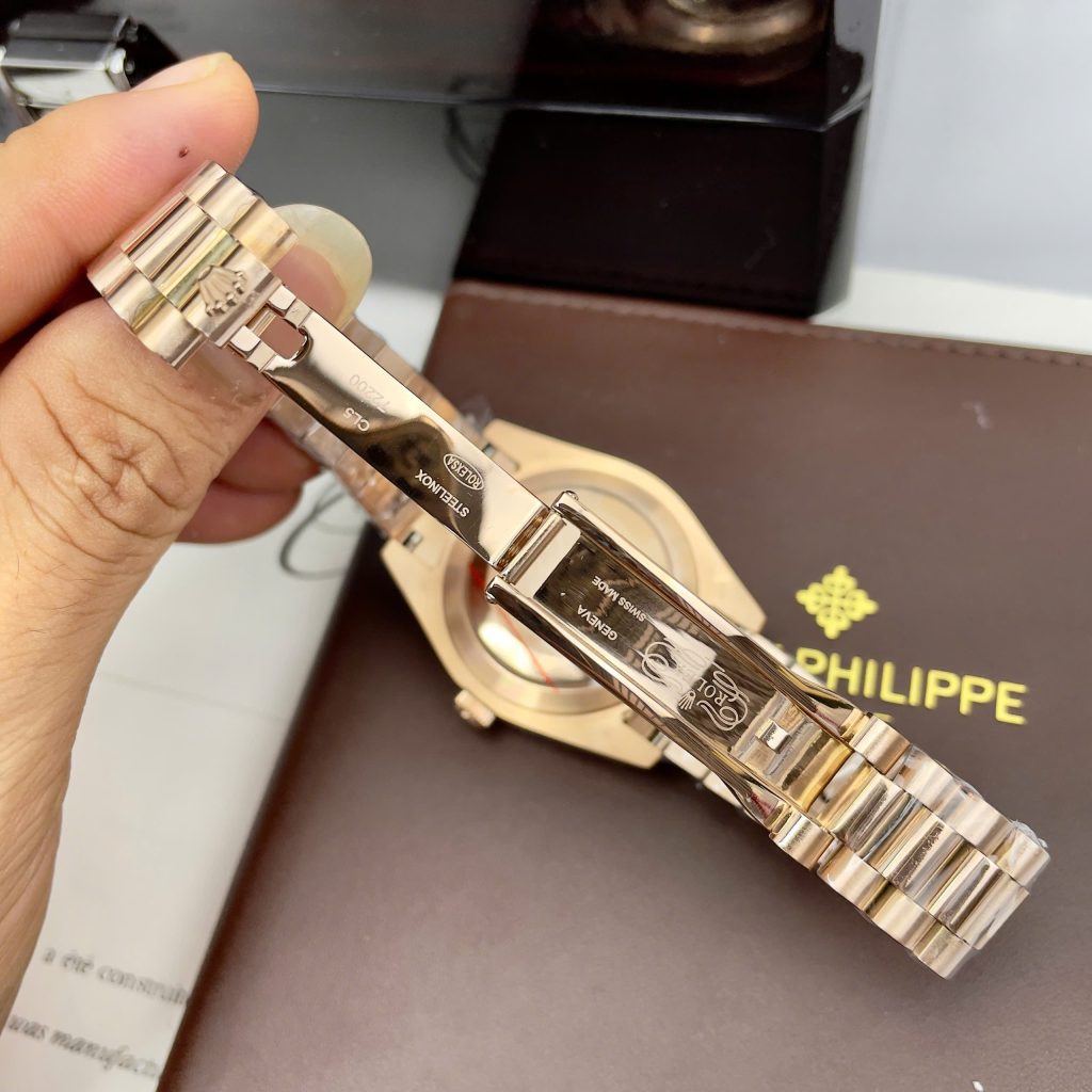  Đồng hồ Rolex Day-Date Chocolate nam cọc số la mã Fake cao cấp 38-40mm