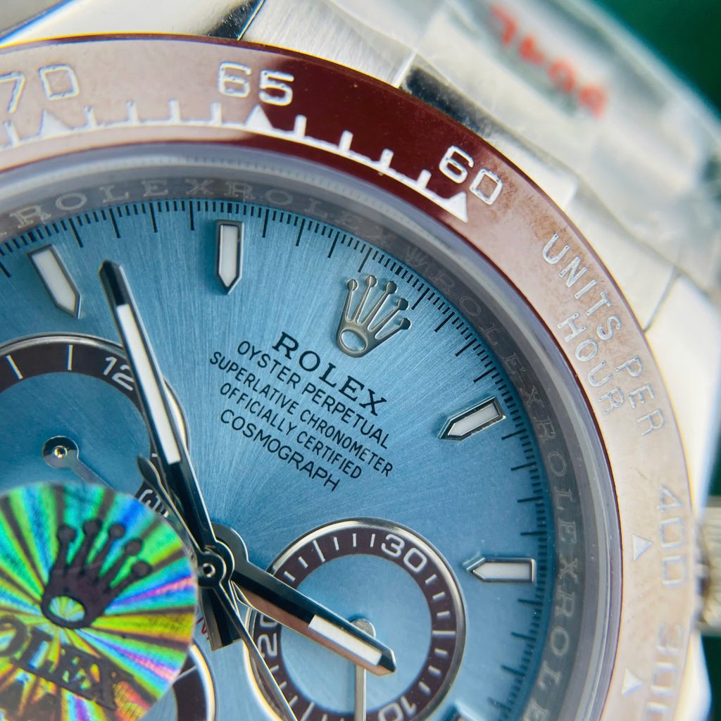 Đồng hồ Rolex Daytona Cosmograph cơ nhật mặt xanh băng Fake cao cấp 40mm