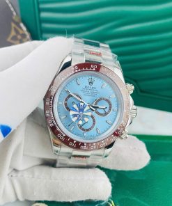 Đồng hồ Rolex Daytona Cosmograph cơ nhật mặt xanh băng Fake cao cấp 40mm