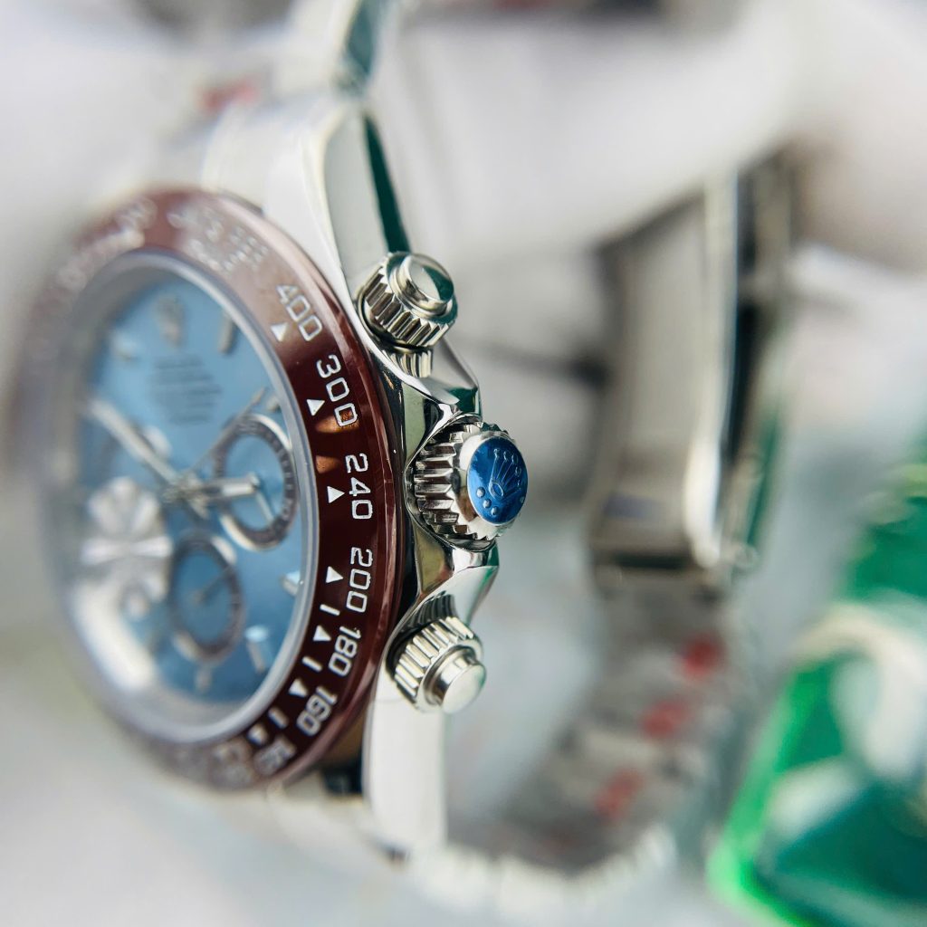 Đồng hồ Rolex Daytona Cosmograph cơ nhật mặt xanh băng Fake cao cấp 40mm