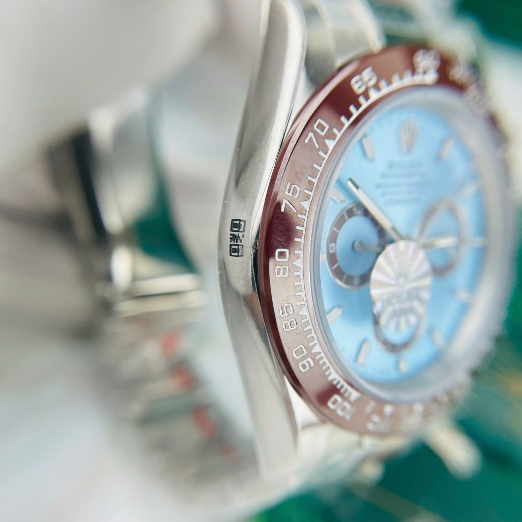 Đồng hồ Rolex Daytona Cosmograph cơ nhật mặt xanh băng Fake cao cấp 40mm