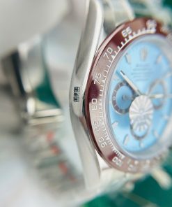 Đồng hồ Rolex Daytona Cosmograph cơ nhật mặt xanh băng Fake cao cấp 40mm