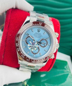 Đồng hồ Rolex Daytona Cosmograph cơ nhật mặt xanh băng Fake cao cấp 40mm