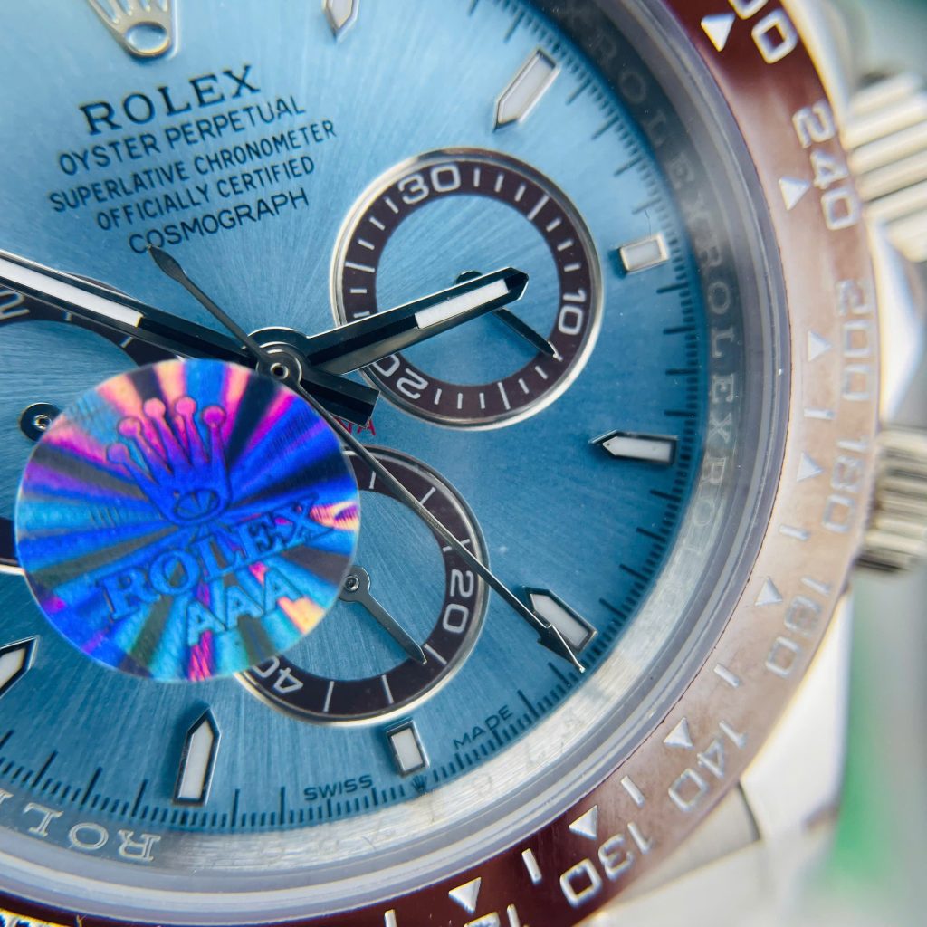 Đồng hồ Rolex Daytona Cosmograph cơ nhật mặt xanh băng Fake cao cấp 40mm