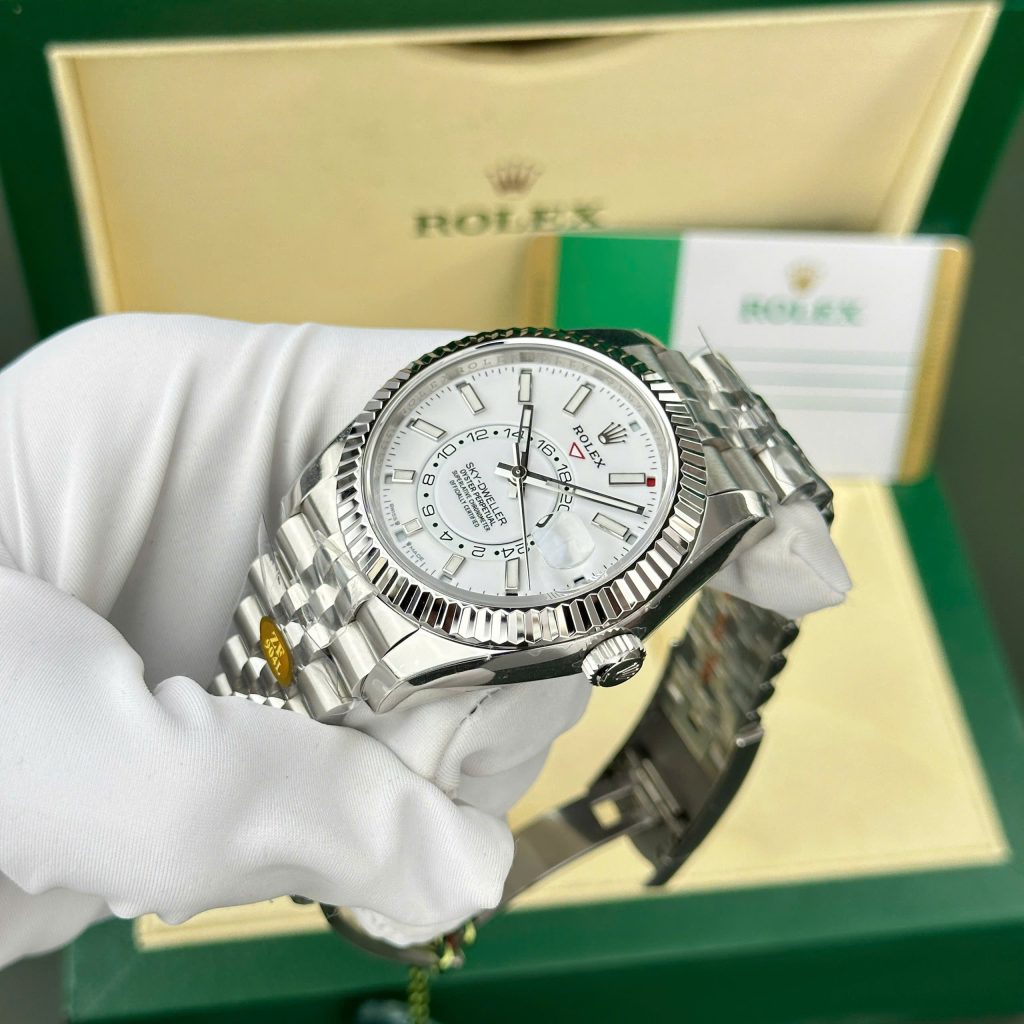 Đồng hồ Rolex Sky-Dweller 326934 Replica 1 1 mặt trắng dây Jubilee 42mm (2)