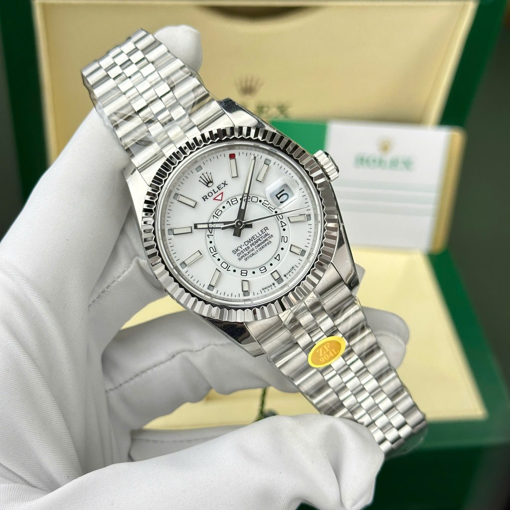 Đồng hồ Rolex Sky-Dweller 326934 Replica 1 1 mặt trắng dây Jubilee 42mm (2)