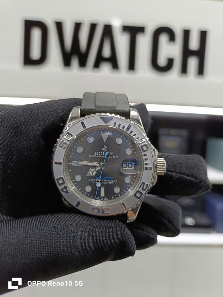 Đồng hồ Rolex Yacth Master Super Fake Mặt Xám Dây Cao Su 40mm