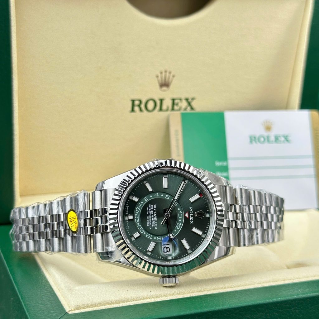 Đồng hồ nam Rolex Sky-Dweller 326934 Replica 11 mặt xanh lá cây dây Jubilee 42mm (2)