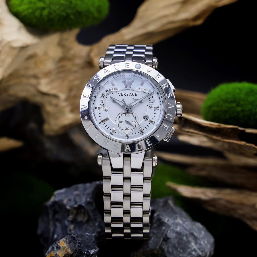 Đồng hồ nam Versace Chronograph dây kim loại Like Auth 43mm
