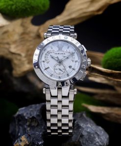 Đồng hồ nam Versace Chronograph dây kim loại Like Auth 43mm