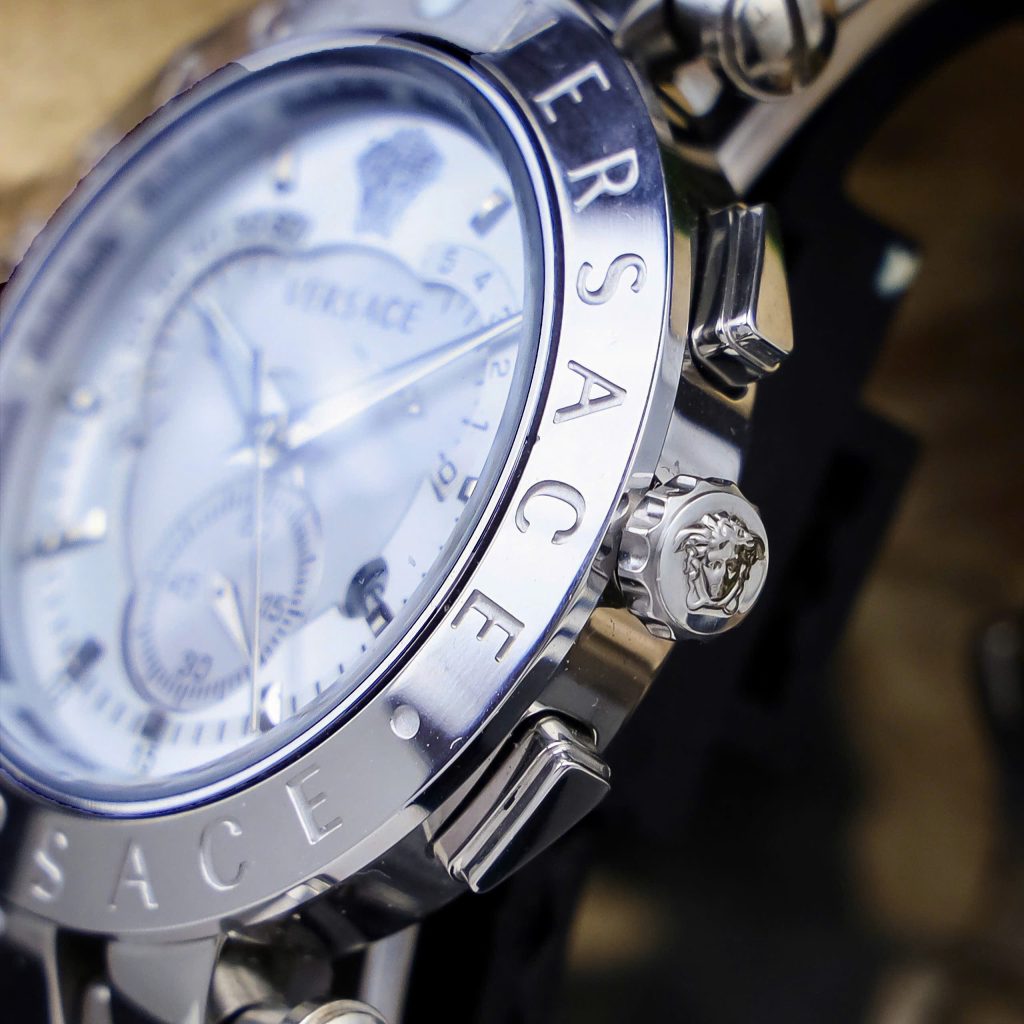Đồng hồ nam Versace Chronograph dây kim loại Like Auth 43mm