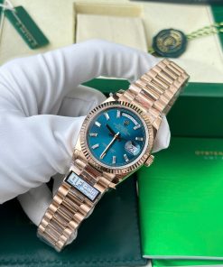 Đồng Hồ Rolex Day-Date 128235 Rep 11 mặt xanh lục trọng lượng 158gram nhà máy QF 36mm (2)