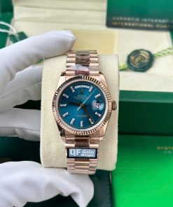 Đồng Hồ Rolex Day-Date 128235 Rep 11 mặt xanh lục trọng lượng 158gram nhà máy QF 36mm (2)