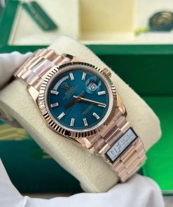 Đồng Hồ Rolex Day-Date 128235 Rep 11 mặt xanh lục trọng lượng 158gram nhà máy QF 36mm (2)