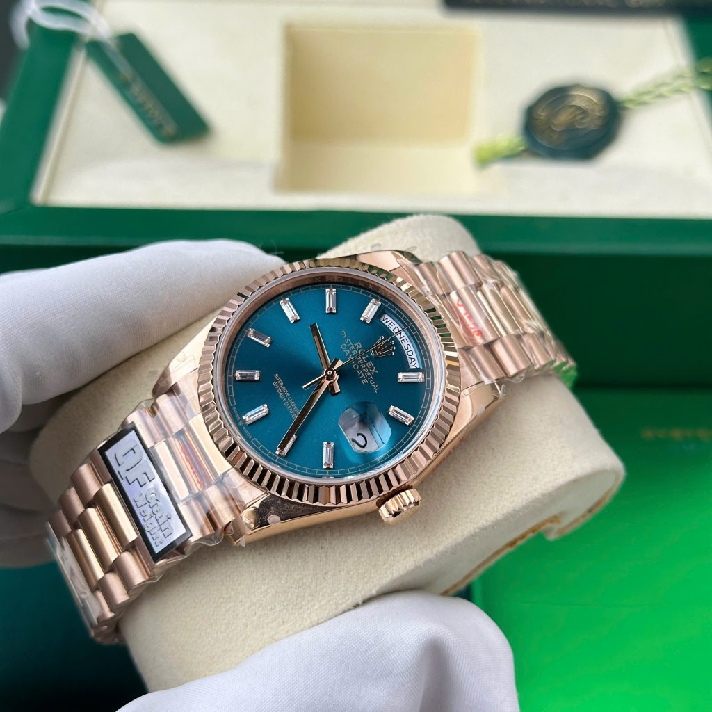 Đồng Hồ Rolex Day-Date 128235 Rep 11 mặt xanh lục trọng lượng 158gram nhà máy QF 36mm (2)