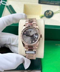 Đồng Hồ Rolex Day-Date 128235 Replica 11 mặt xám trọng lượng 158gram nhà máy QF 36mm (2)