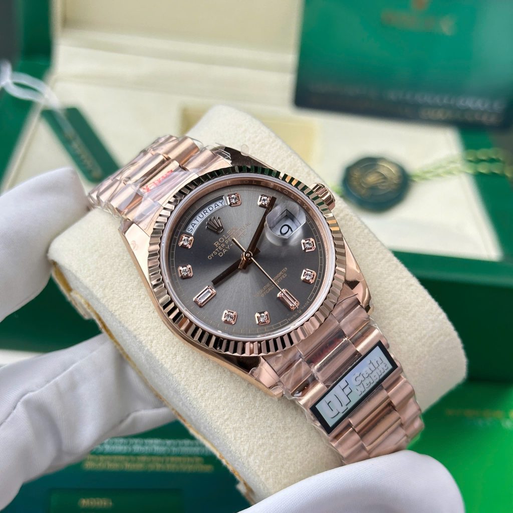 Đồng Hồ Rolex Day-Date 128235 Replica 11 mặt xám trọng lượng 158gram nhà máy QF 36mm (2)