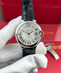 Đồng hồ Cartier Ballon Bleu Rep 11 nam mặt trắng dây da nhà máy AF 36mm (2)