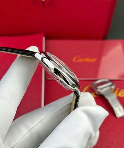 Đồng hồ Cartier Ballon Bleu Rep 11 nam mặt trắng dây da nhà máy AF 36mm (2)