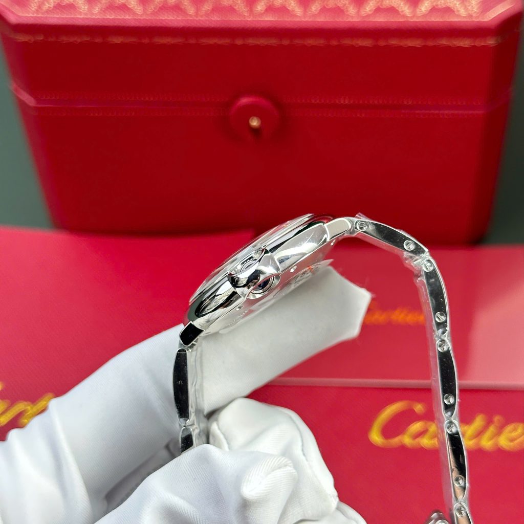 Đồng hồ Cartier Ballon Bleu Replica 1 1 nam mặt trắng dây kim loại nhà máy AF 36mm (2)