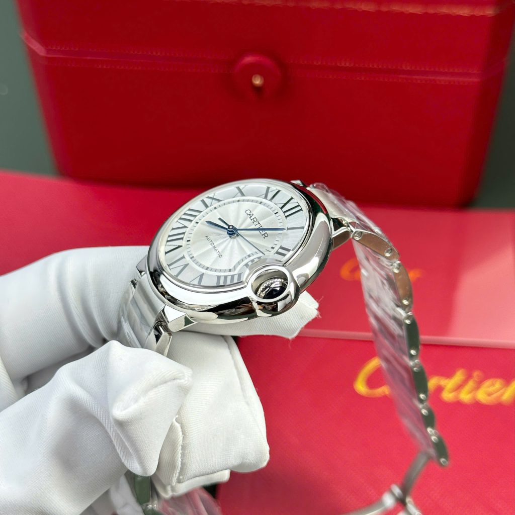 Đồng hồ Cartier Ballon Bleu Replica 1 1 nam mặt trắng dây kim loại nhà máy AF 36mm (2)