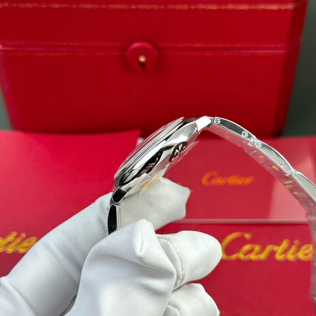 Đồng hồ Cartier Ballon Bleu Replica 1 1 nam mặt trắng dây kim loại nhà máy AF 36mm (2)