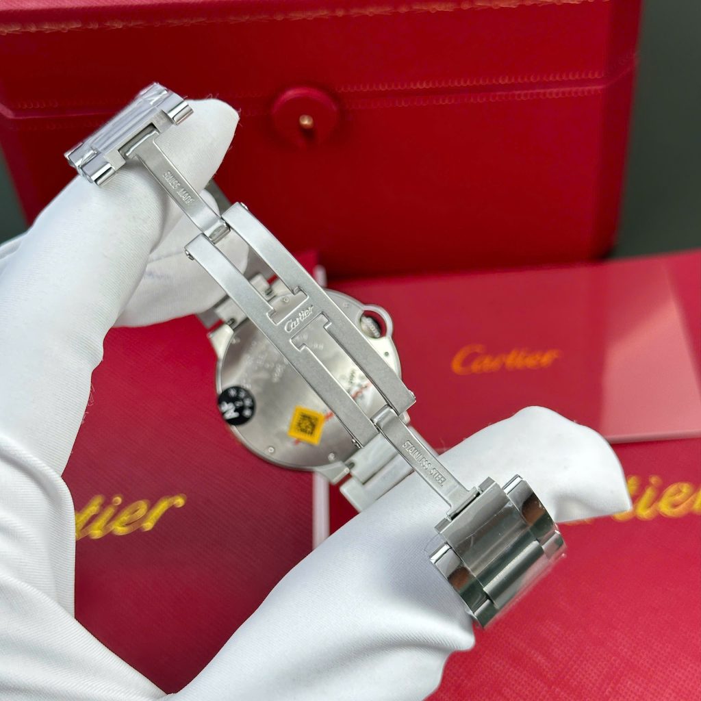 Đồng hồ Cartier Ballon Bleu Replica 1 1 nam mặt trắng dây kim loại nhà máy AF 36mm (2)