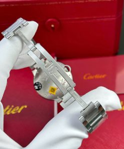 Đồng hồ Cartier Ballon Bleu Replica 1 1 nam mặt trắng dây kim loại nhà máy AF 36mm (2)