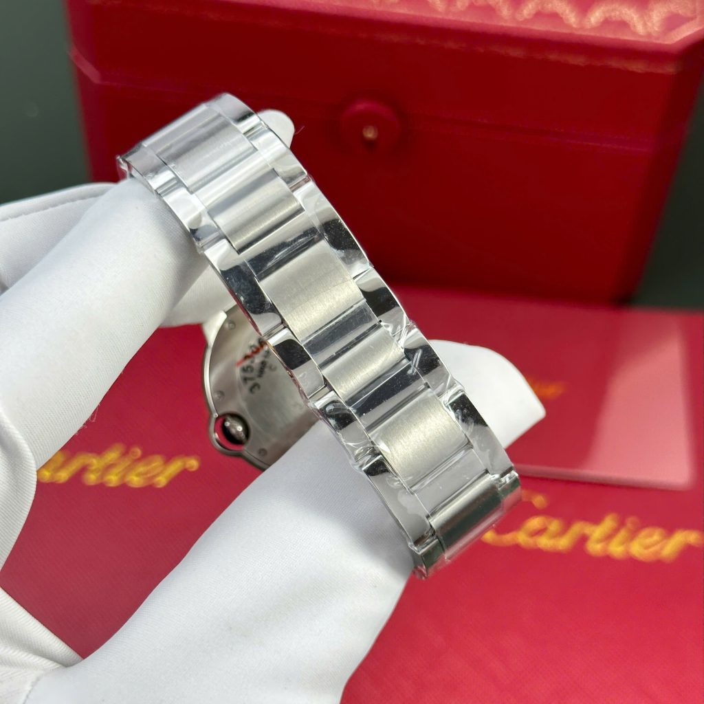 Đồng hồ Cartier Ballon Bleu Replica 1 1 nam mặt trắng dây kim loại nhà máy AF 36mm (2)