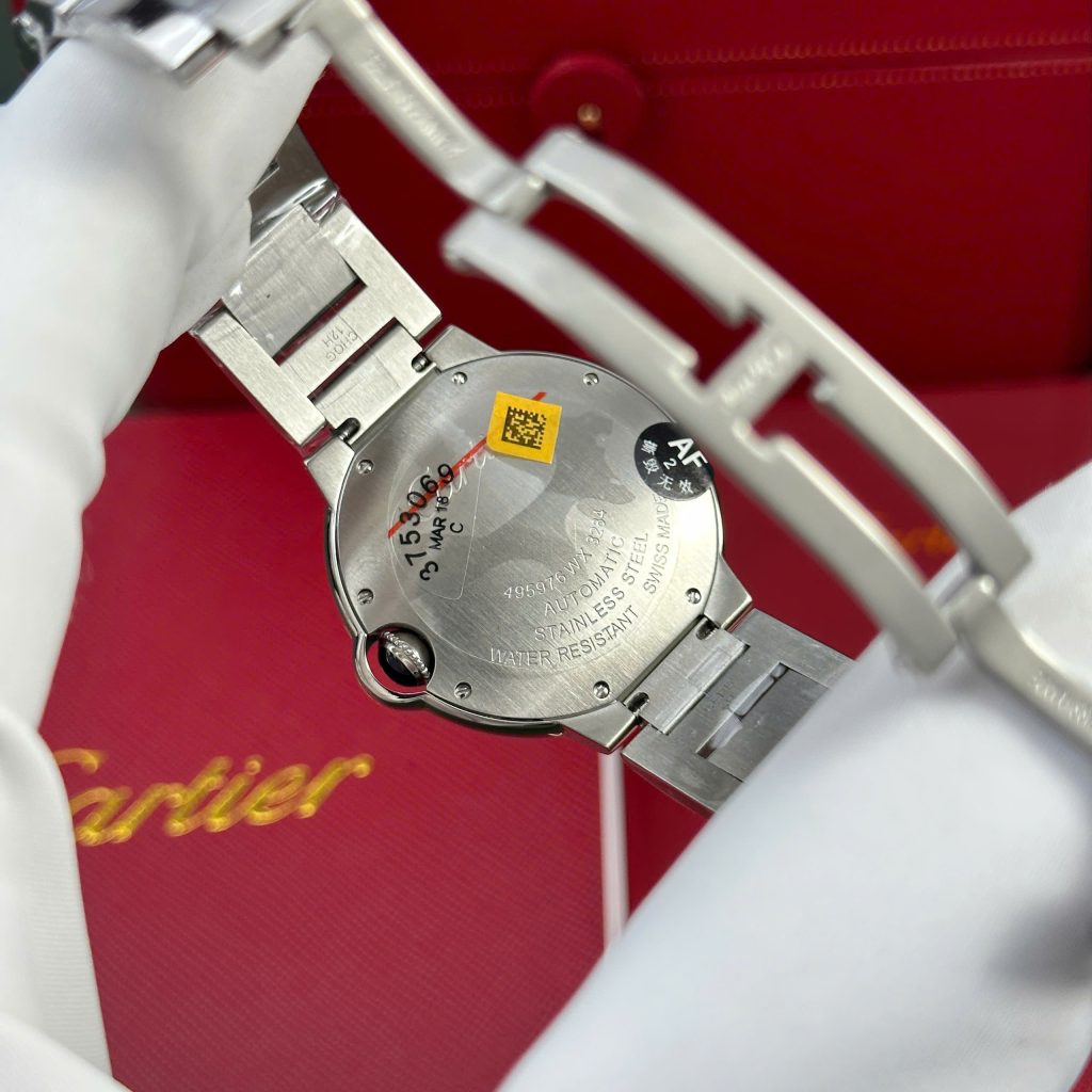Đồng hồ Cartier Ballon Bleu Replica 1 1 nam mặt trắng dây kim loại nhà máy AF 36mm (2)