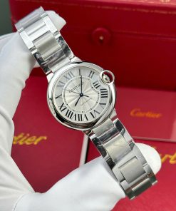 Đồng hồ Cartier Ballon Bleu Replica 1 1 nam mặt trắng dây kim loại nhà máy AF 36mm (2)
