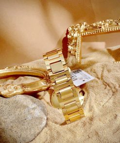 Đồng hồ Cartier Ballon Bleu nữ đính full đá dây da xanh Fake 11 36mm