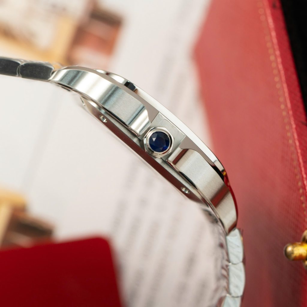 Đồng hồ Cartier Santos Rep 11 cao cấp nữ mặt nâu nhà máy BV 35mm (2)