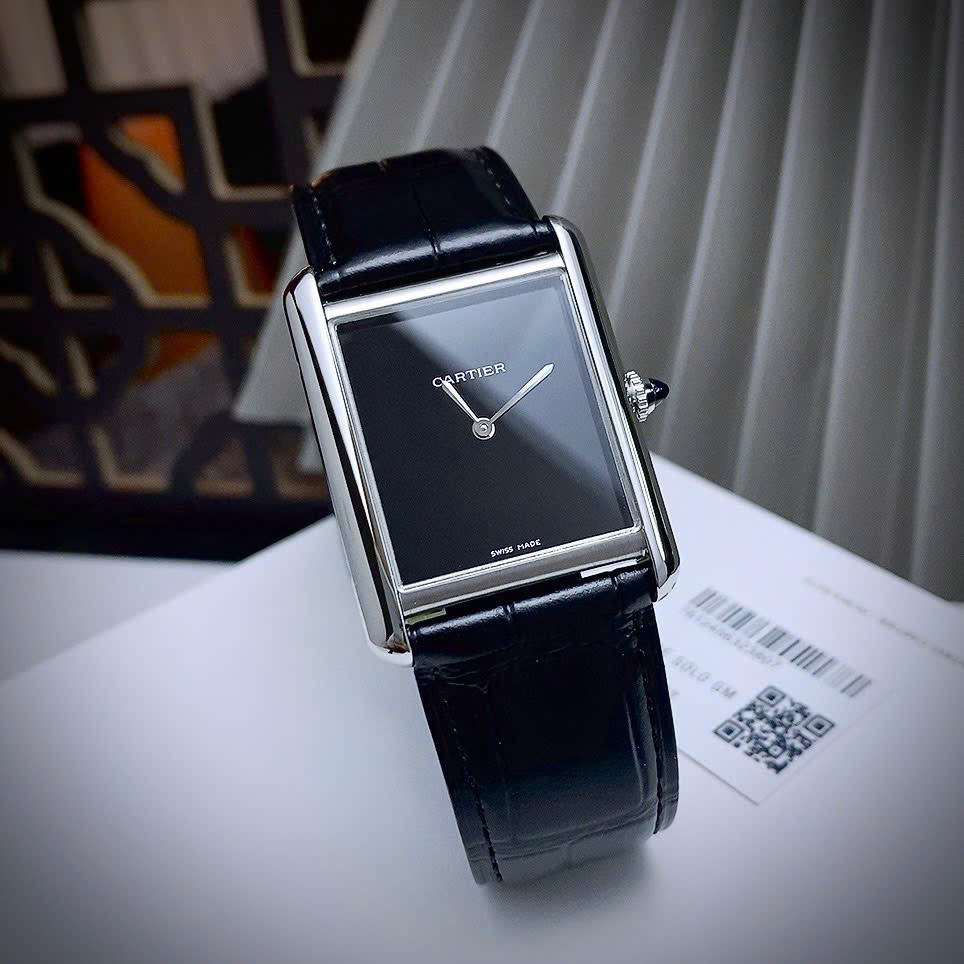 Đồng hồ Cartier Tank Louis dây da mặt chữ Nhật Fake Cao Cấp 24X32mm
