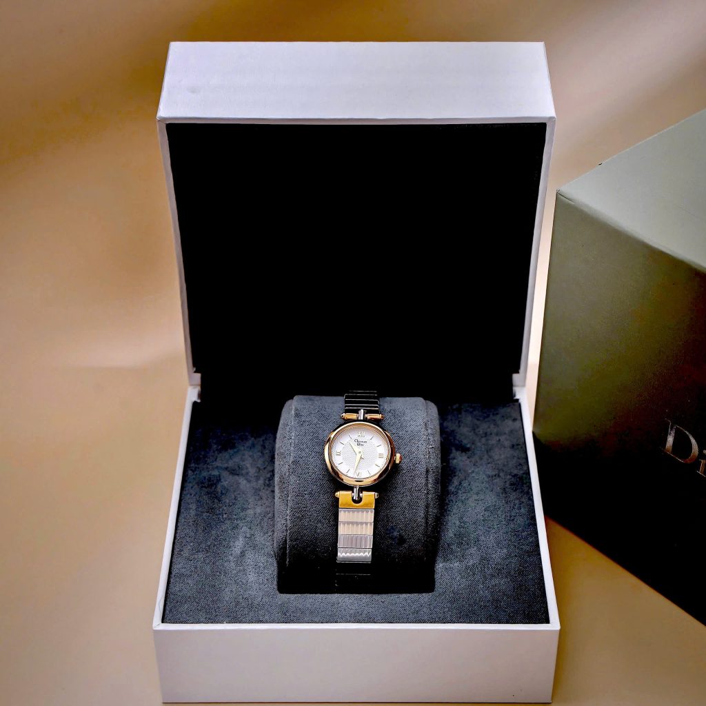 Đồng hồ Dior Nữ Máy Quarzt Nhật Cọc Số La Mã Kim Loại Demi Like Auth 22mm (1)