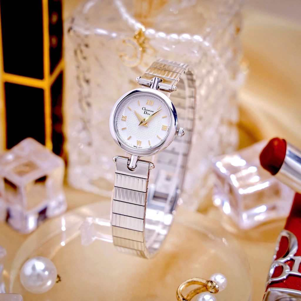 Đồng hồ Dior Nữ Máy Quarzt Nhật Cọc Số La Mã Kim Loại Like Auth 22mm